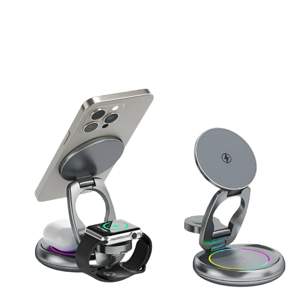Metal 3 In 1 Wireless Rotatable Charger Bracket - Ajhiza  